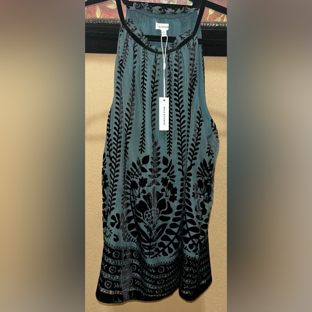 Max Studio Velvet Halter Top